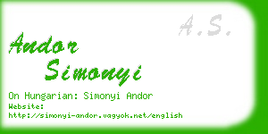 andor simonyi business card